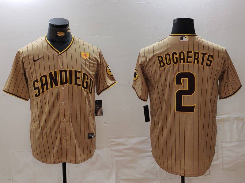 Men San Diego Padres #2 Bogaerts Brown Stripe Game 2024 Nike MLB Jersey style 4